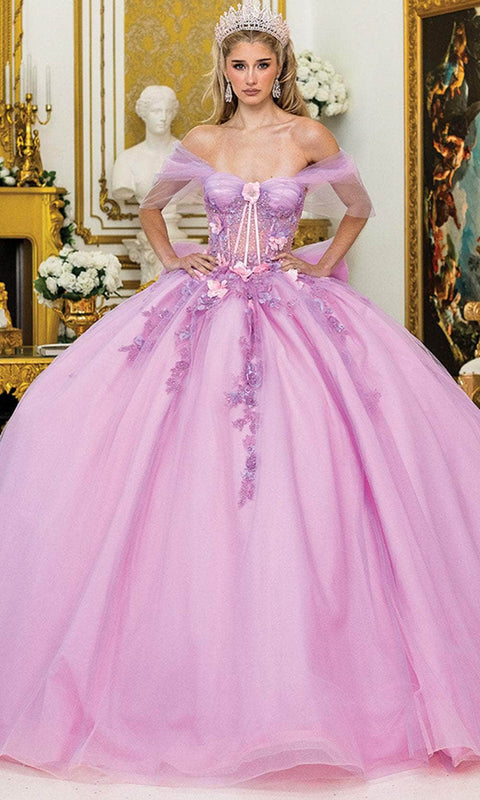 Dancing Queen 5007 - Floral Applique Sweetheart Ballgown