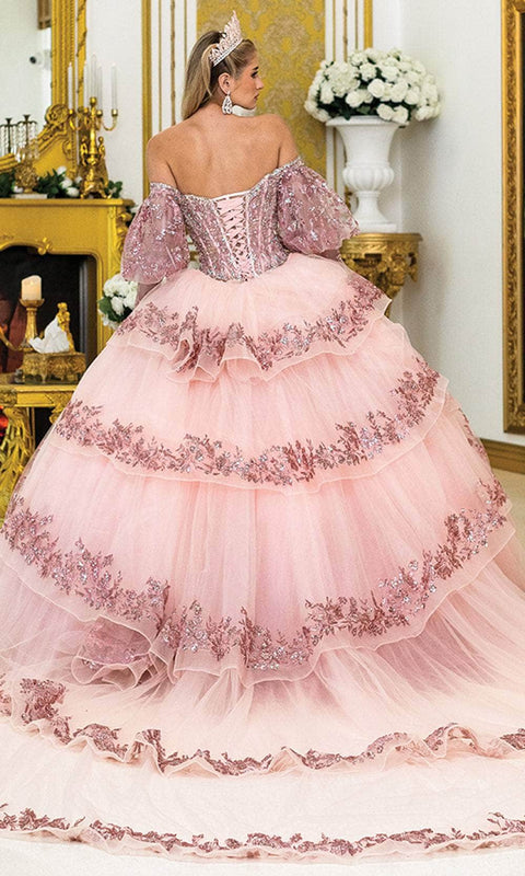 Dancing Queen 5019 - Leaf Embroidered Sweetheart Ballgown