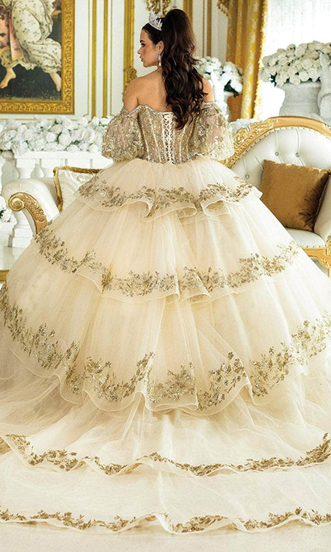 Dancing Queen 5019 - Leaf Embroidered Sweetheart Ballgown
