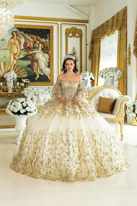 Dancing Queen 5019 - Leaf Embroidered Sweetheart Ballgown