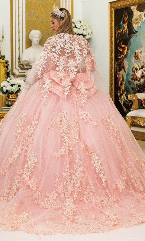 Dancing Queen 5020 - Embroidered Lace-Up Ballgown with Bow