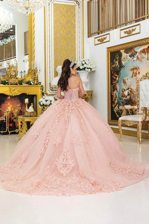 Dancing Queen 5027 - Glitter Tulle Lace-Up Back Ballgown