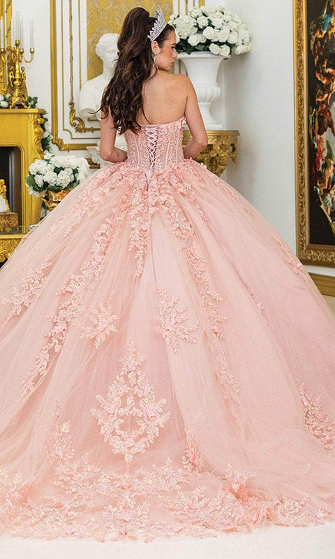Dancing Queen 5027 - Glitter Tulle Lace-Up Back Ballgown
