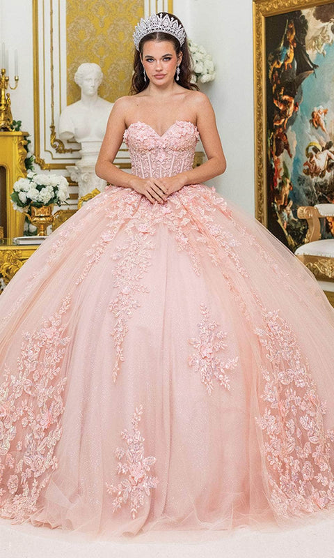 Dancing Queen 5027 - Glitter Tulle Lace-Up Back Ballgown