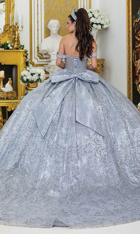 Dancing Queen 5043 - Beaded Off Shoulder Pleated Ballgown
