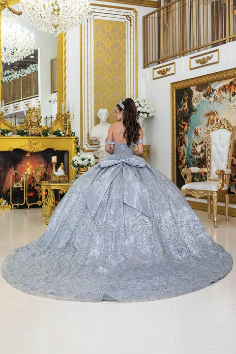 Dancing Queen 5043 - Beaded Off Shoulder Pleated Ballgown