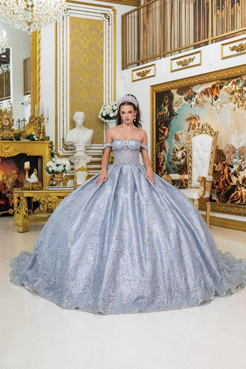 Dancing Queen 5043 - Beaded Off Shoulder Pleated Ballgown