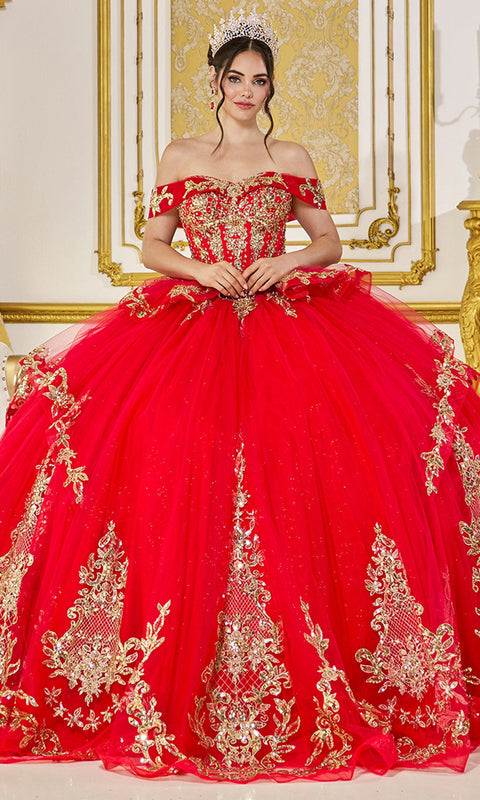 Dancing Queen 5086 Regal Off Shoulder Embroidered Quinceañera Ball Gown