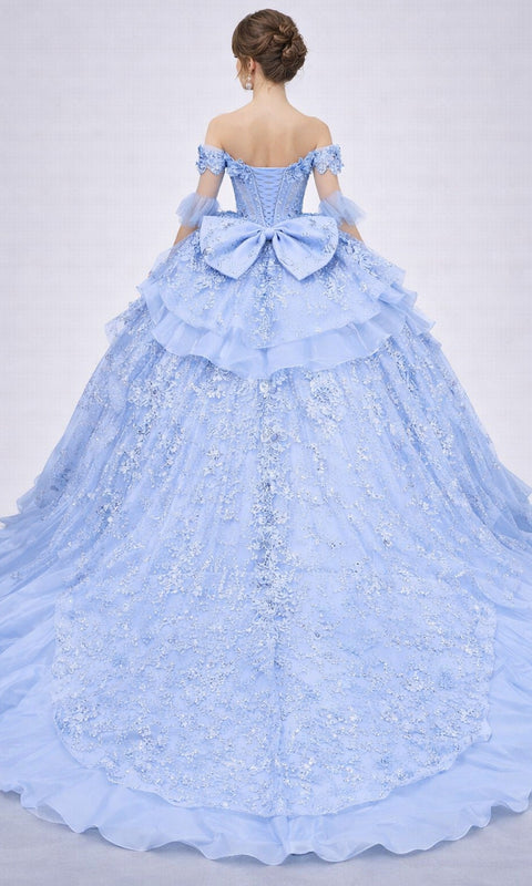 Dancing Queen 5181 Ruffle Layered with Sweetheart Neckline Quinceañera Ball Gown