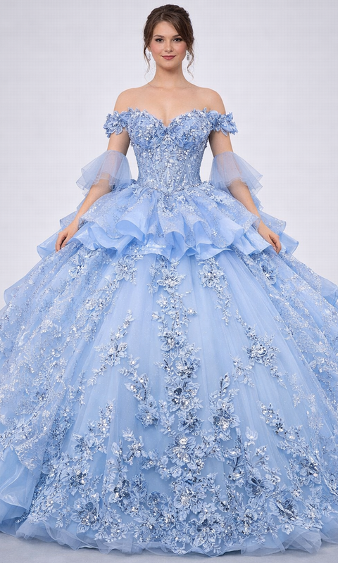 Dancing Queen 5181 Ruffle Layered with Sweetheart Neckline Quinceañera Ball Gown