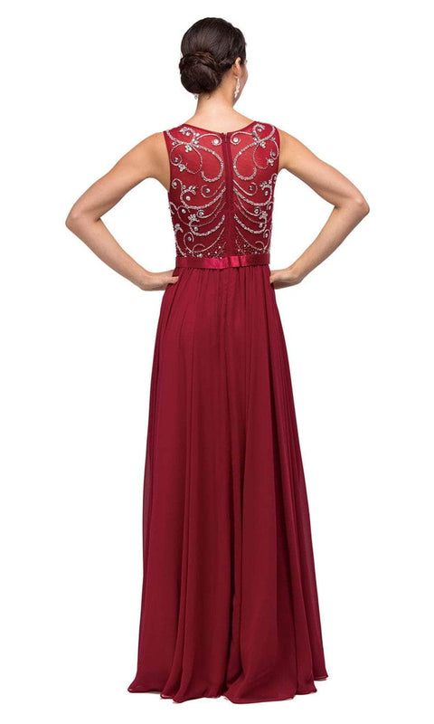Dancing Queen 8736 - Beaded Illusion Jewel Gown