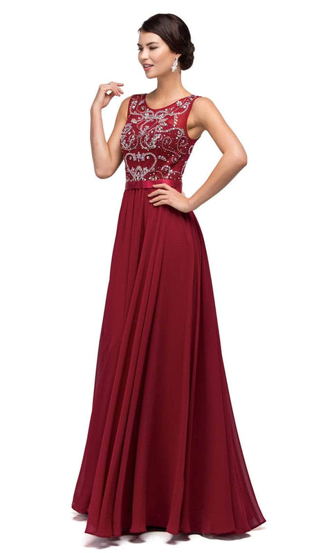 Dancing Queen 8736 - Beaded Illusion Jewel Gown
