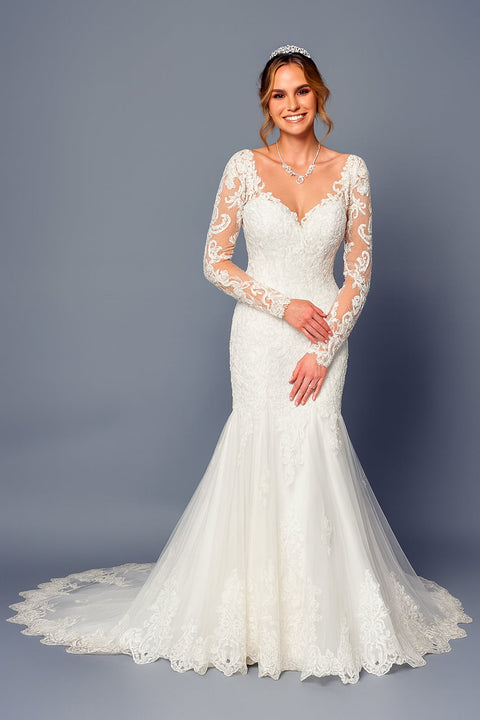 DeKlaire 492 Long Sleeve Trumpet Wedding Dress