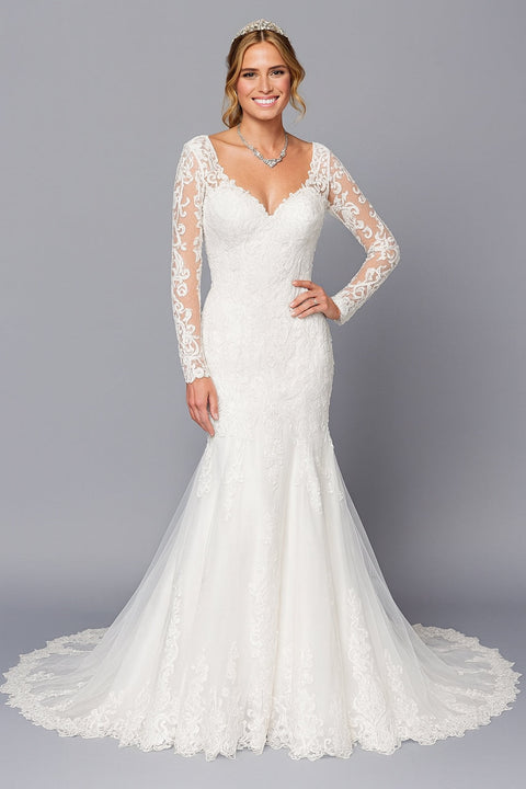 DeKlaire 492 Long Sleeve Trumpet Wedding Dress