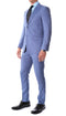 Detroit Blue Birdseye Peak Lapel 2 Piece  Slim Fit Suit