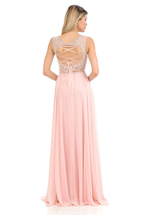 Long Formal Beaded Evening Dress Lenovia 8121