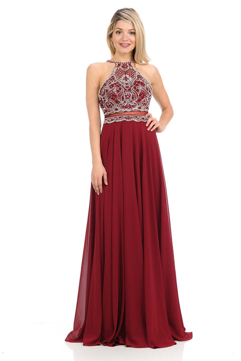 Long Beaded Formal Prom Dress Lenovia 8122