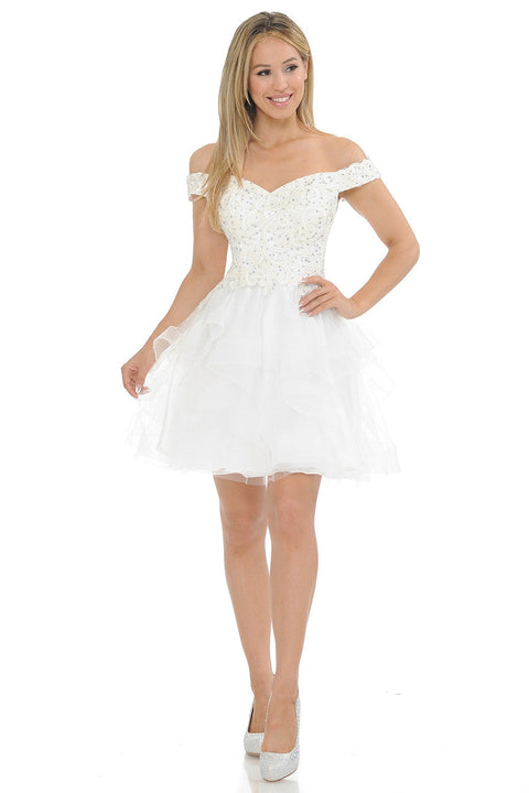 Mini Beaded Short Wedding Dress Lenovia 8130