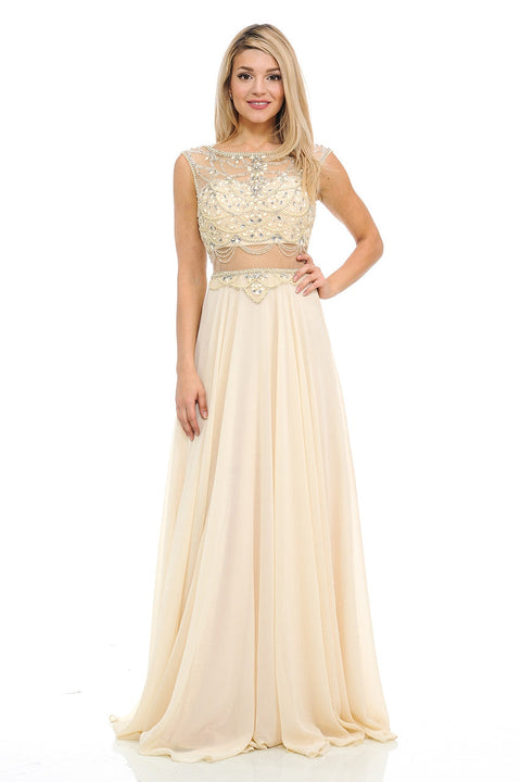Long Formal Beaded Evening Dress Lenovia 8121