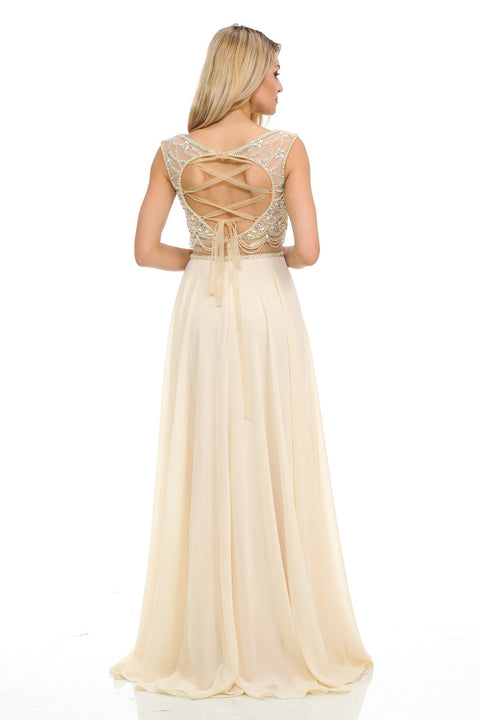 Long Formal Beaded Evening Dress Lenovia 8121