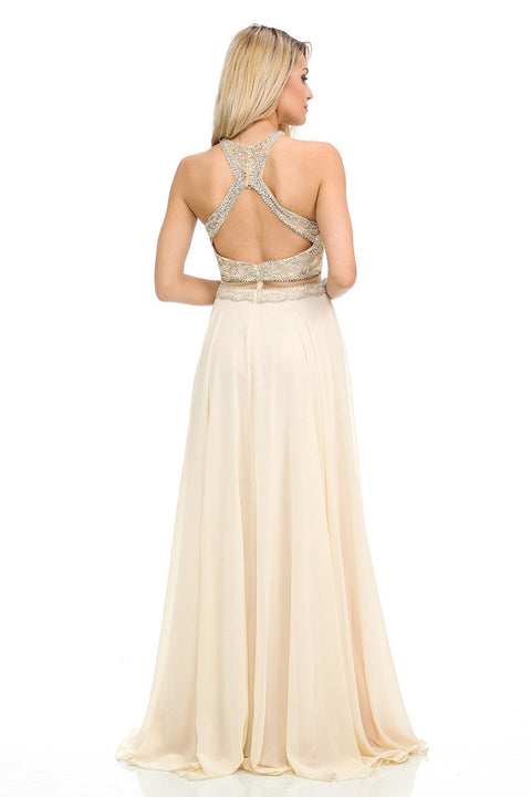 Long Beaded Formal Prom Dress Lenovia 8122