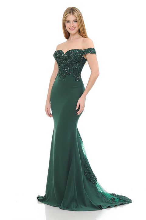 Long Formal Beaded Mermaid Prom Dress Lenovia 8134