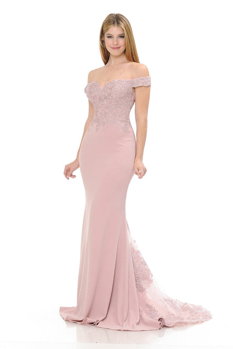 Long Formal Beaded Mermaid Prom Dress Lenovia 8134