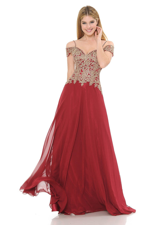 Formal Metallic Long Prom Dress Lenovia 8132