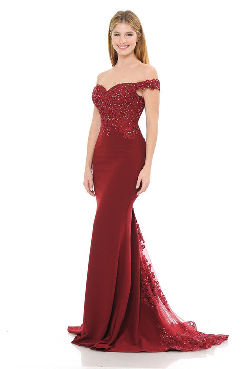 Long Formal Beaded Mermaid Prom Dress Lenovia 8134