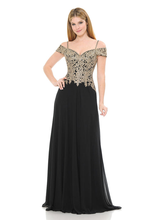 Formal Metallic Long Prom Dress Lenovia 8132