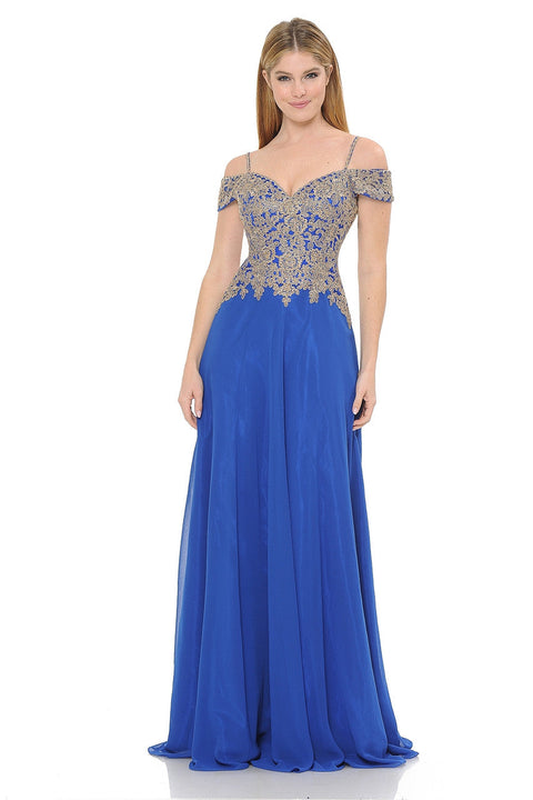 Formal Metallic Long Prom Dress Lenovia 8132