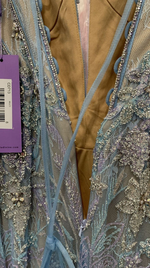 Ladivine CD713 Beaded Lace Strapless Mermaid Dress with Sculpted Silhouette