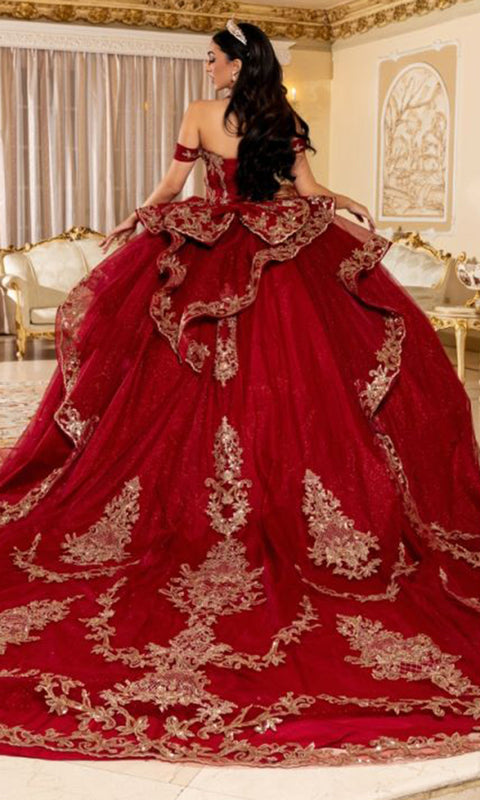 May Queen LK303 Off Shoulder Bow Quinceanera and Prom Ball Gown – 4