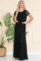 Amelia Couture IN004 Short Sleeve Gown with Embellishment