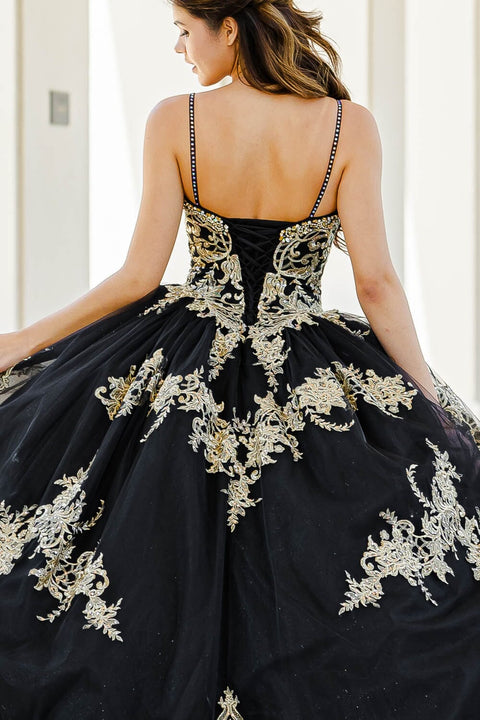 Bella Princess PQ1016 embroidered applique cape ball gown by petite adele pq1016 — image 4.0