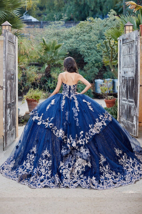 Bella Princess PQ1051 embroidered strapless layered ball gown by petite adele pq1051 — image 6.0