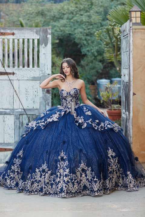 Bella Princess PQ1051 embroidered strapless layered ball gown by petite adele pq1051 — image 7.0