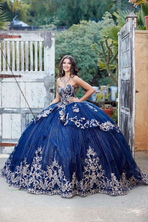 Bella Princess PQ1051 embroidered strapless layered ball gown by petite adele pq1051 — image 3.0
