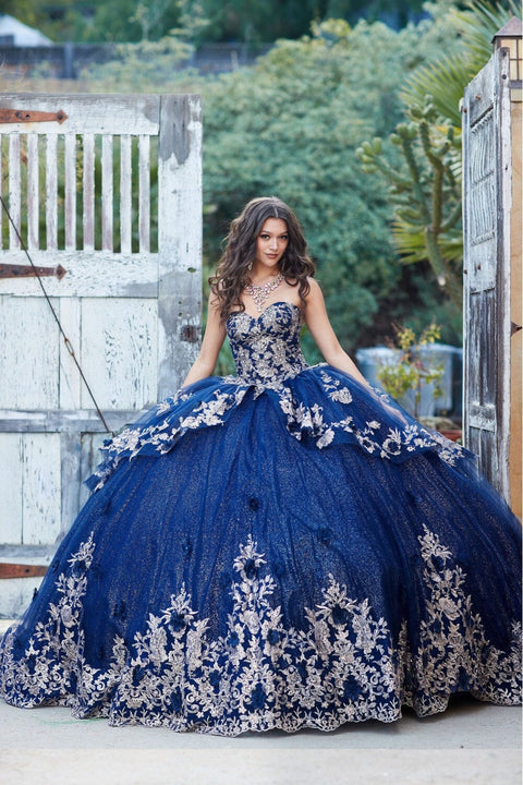 Bella Princess PQ1051 embroidered strapless layered ball gown by petite adele pq1051 — image 5.0