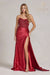 Nox Anabel Strapless Gown with Embroidery and Slit E1174