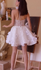 Ladivine WL025 Strapless Feather-Embellished Short Bridal Dress