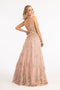 Elizabeth K GL3048 Feather Glitter Print Gown