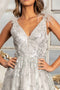 Elizabeth K GL3048 Feather Glitter Print Gown