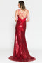 Amelia Couture 5020 Fitted Gown with 3D Floral Sequins and Slit