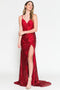 Amelia Couture 5020 Fitted Gown with 3D Floral Sequins and Slit