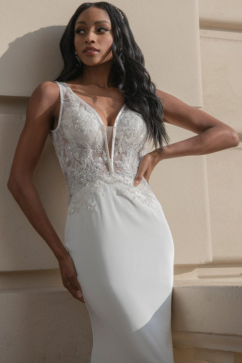 Amelia Couture 5030 Fitted V-Neck Bridal Gown with Appliqué