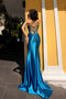 Nox Anabel Fitted Beaded Bustier Satin Gown E1044