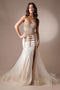 Amelia Couture 7051 Fitted Strapless Beaded Gown with Slit