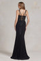 Nox Anabel Fitted Embroidered V-Neck Gown H1090