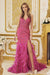 Nox Anabel Feather Gown with Fitted Glitter Print C1119